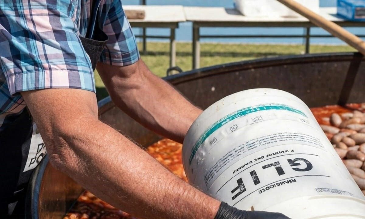 Polémica en fiesta de La Colina por uso de bidón de agroquímico